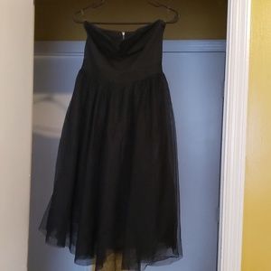 Black strapless halter dress